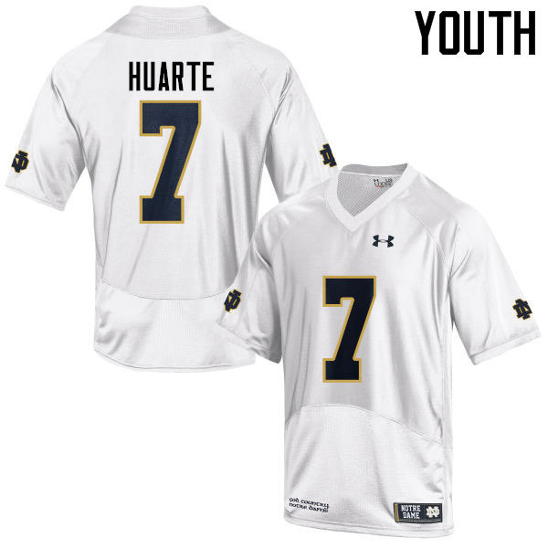 Youth #7 John Huarte Notre Dame Fighting Irish College Football Jerseys-White - Click Image to Close